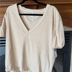 We The Free Women's Tan V-Neck Tee